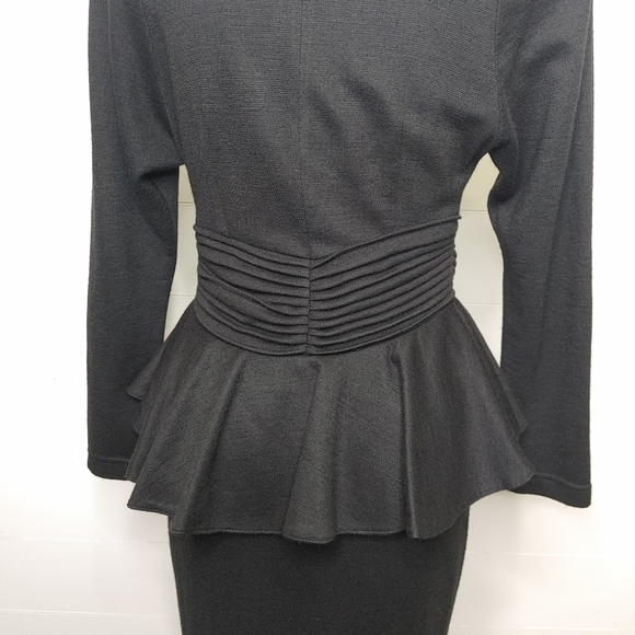 Vintage Dona Daphne wool peplum dress size 6 - Picture 8 of 16